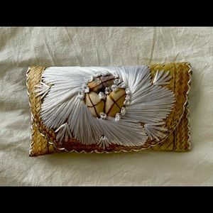 Hand woven clutch handbag